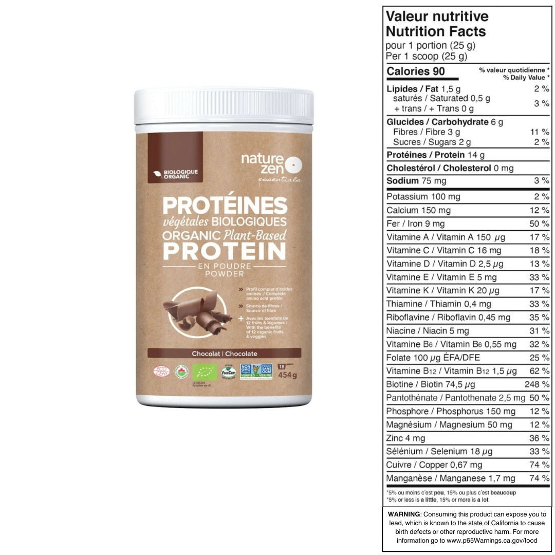 Nature Zen Essentials - Organic Plant-Based Protein Powder - Chocolate