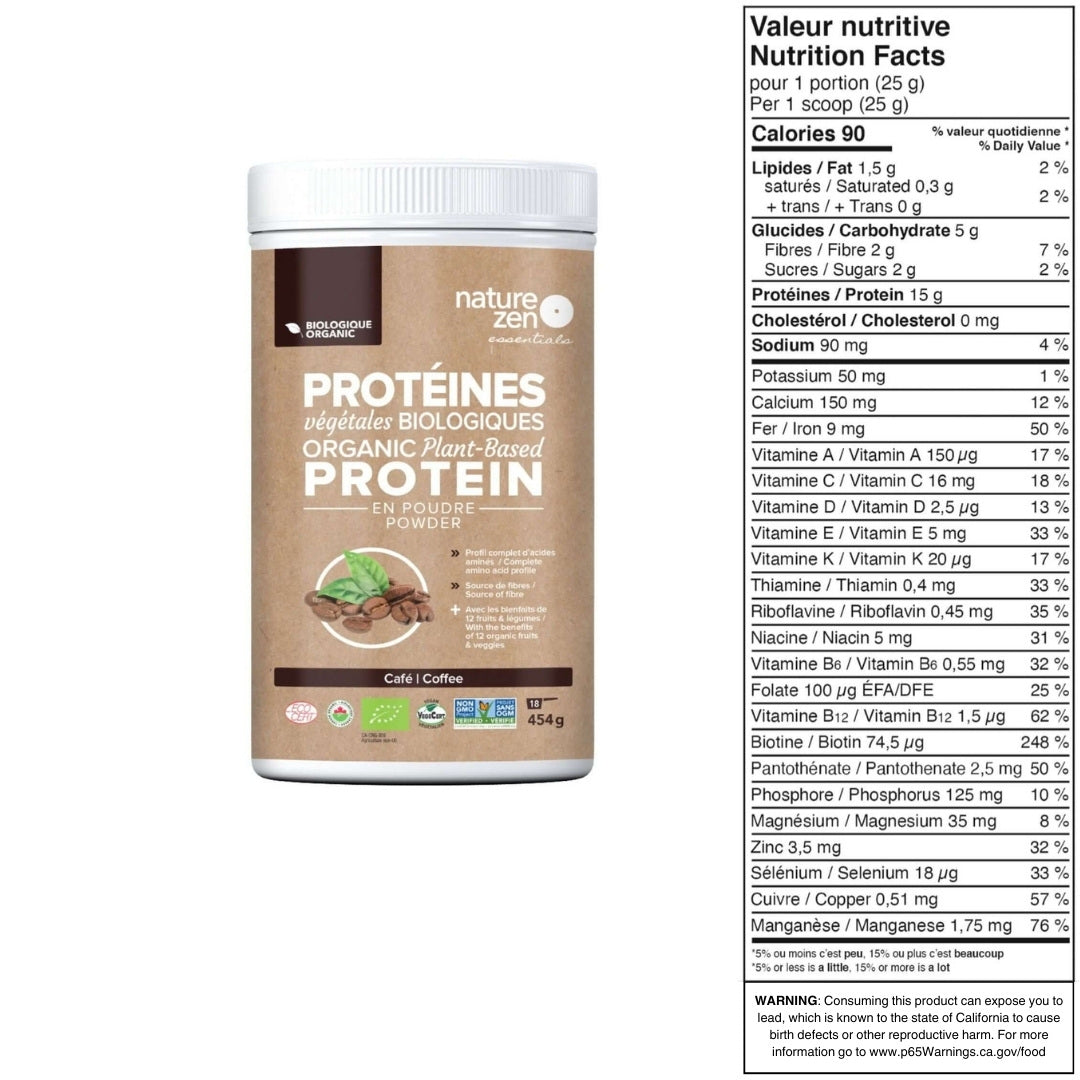 Nature Zen Essentials - Organic Plant-Based Protein Powder - Coffee