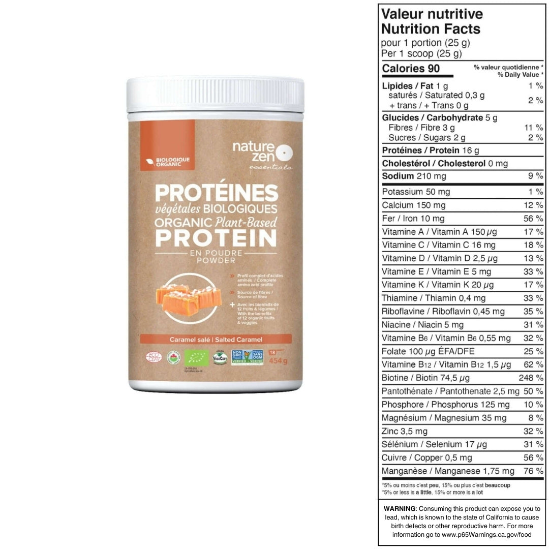 Nature Zen Essentials - Organic Plant-Based Protein Powder - Salted Caramel