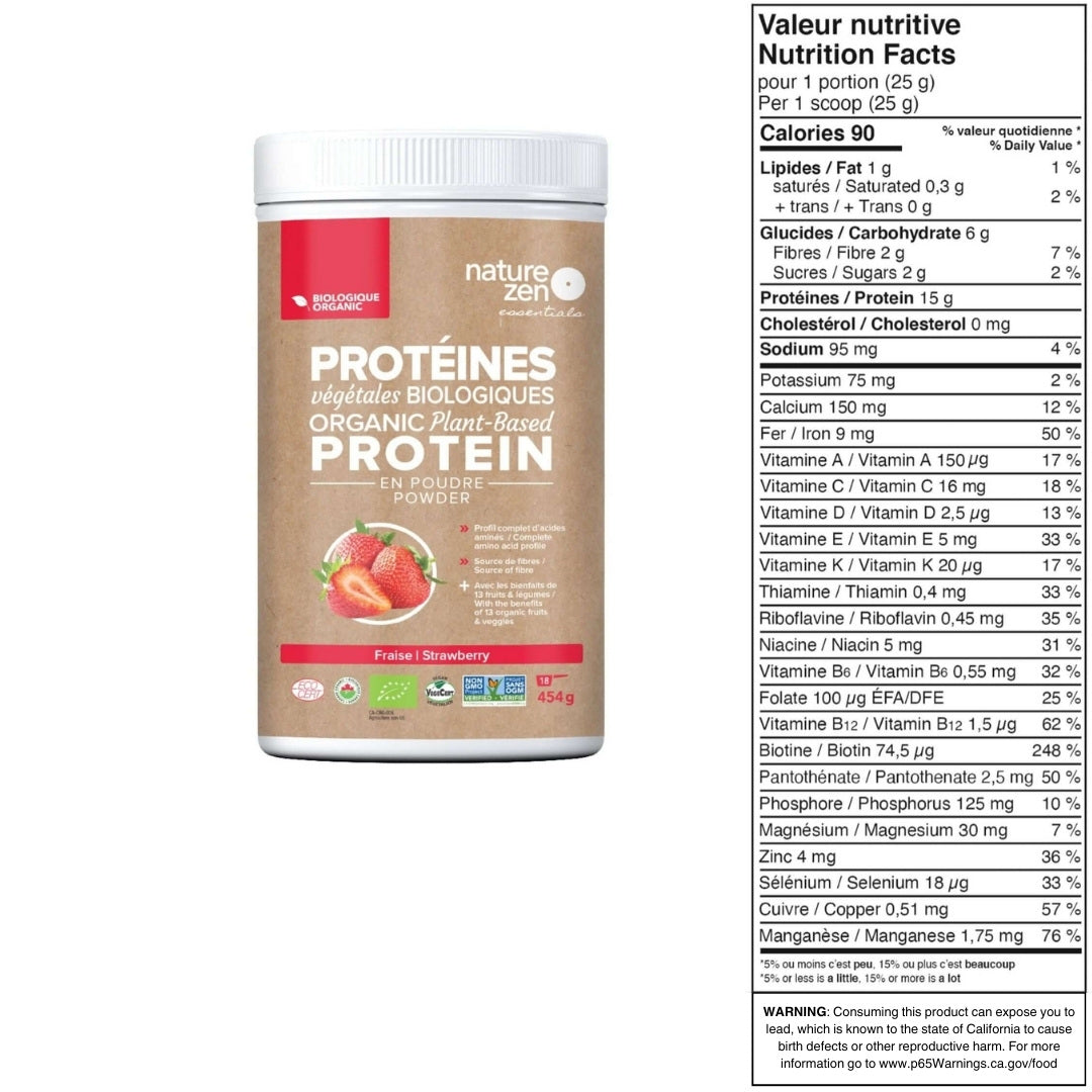 Nature Zen Essentials - Organic Plant-Based Protein Powder - Strawberry