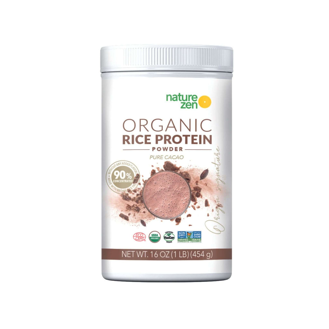  Nature Zen Origin - Organic Rice Protein Powder - Cacao (454g)