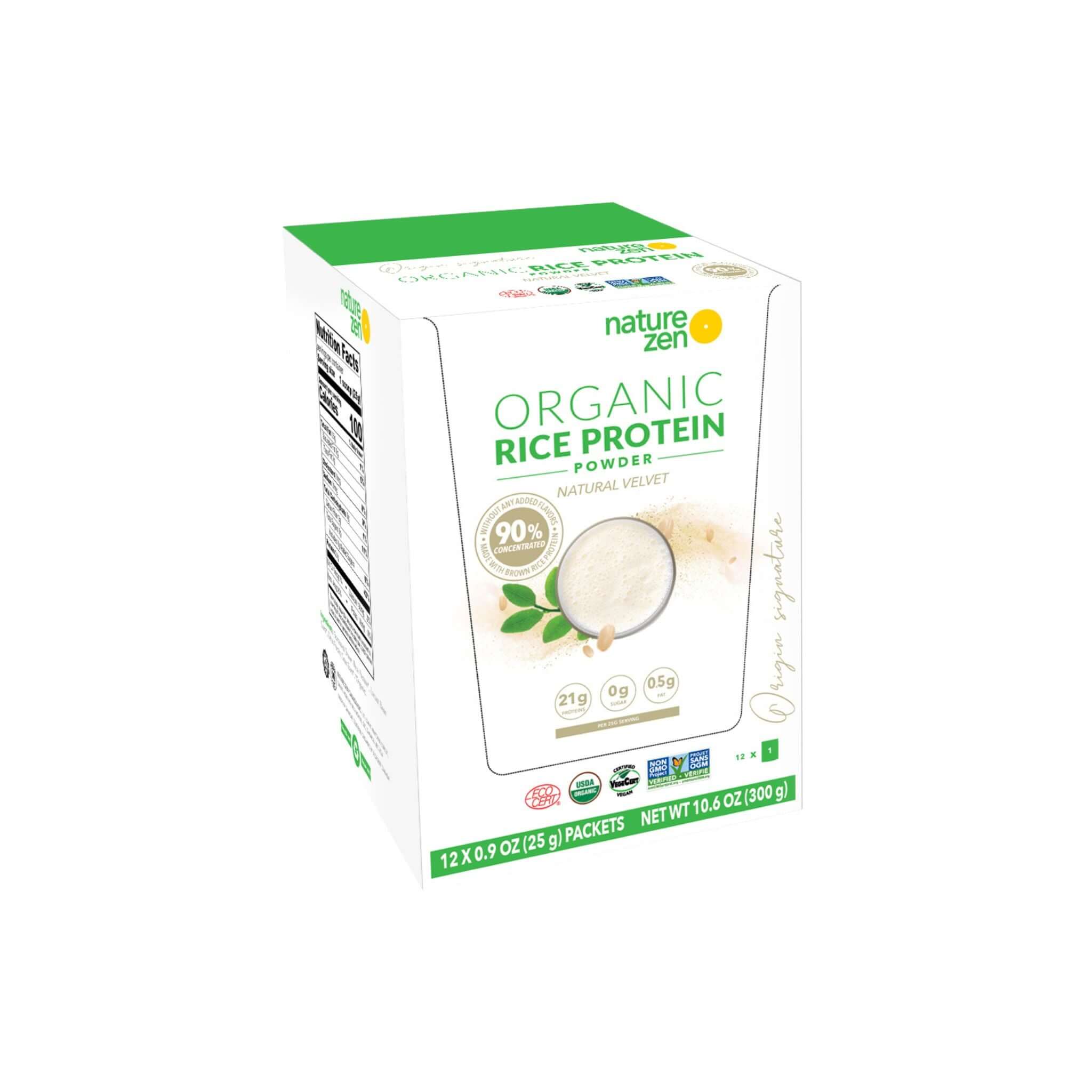 Nature Zen Origin - Organic Rice Protein Powder - Natural Velvet (travel box)