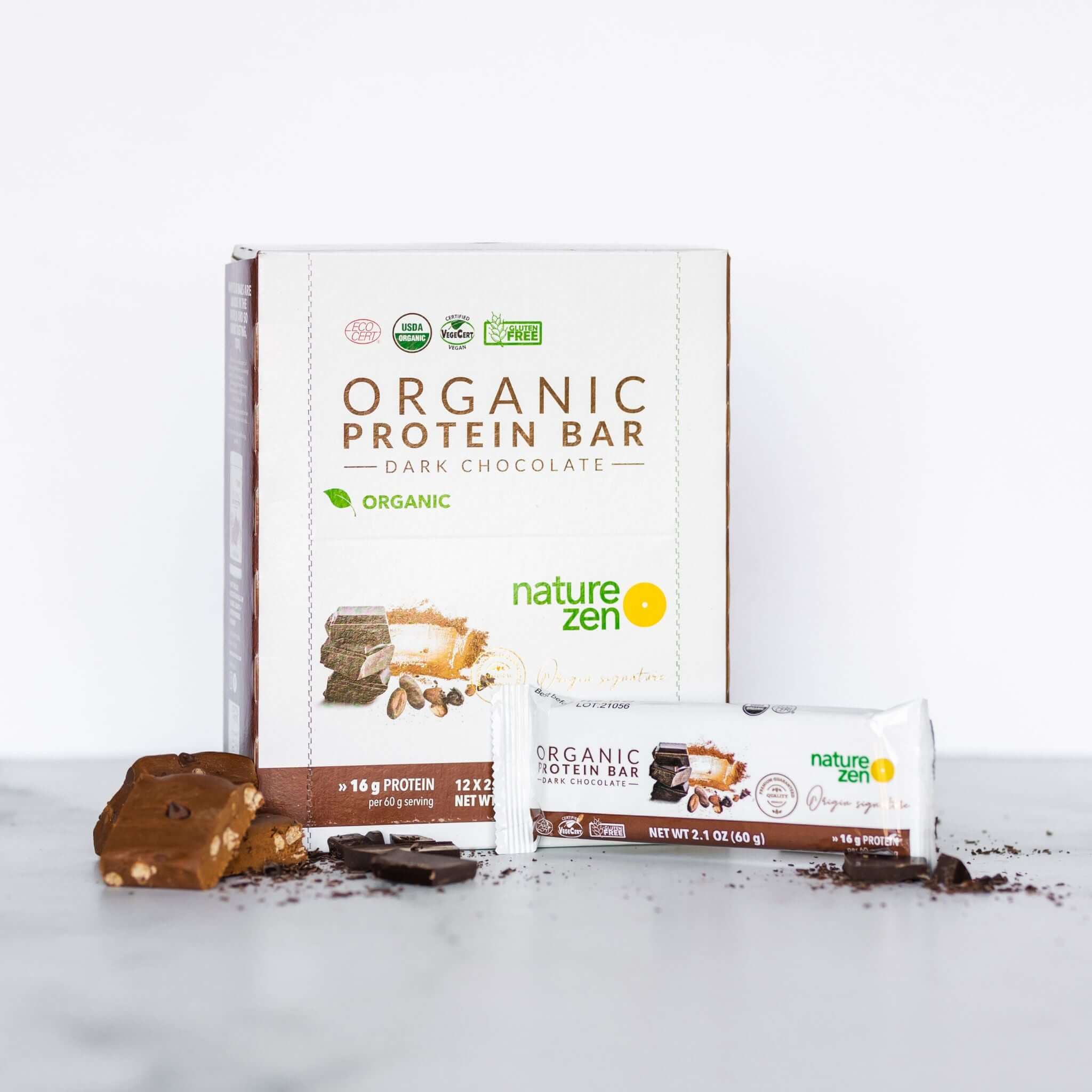 Nature Zen Organic Vegan Protein bars - Chocolate box [nut free]