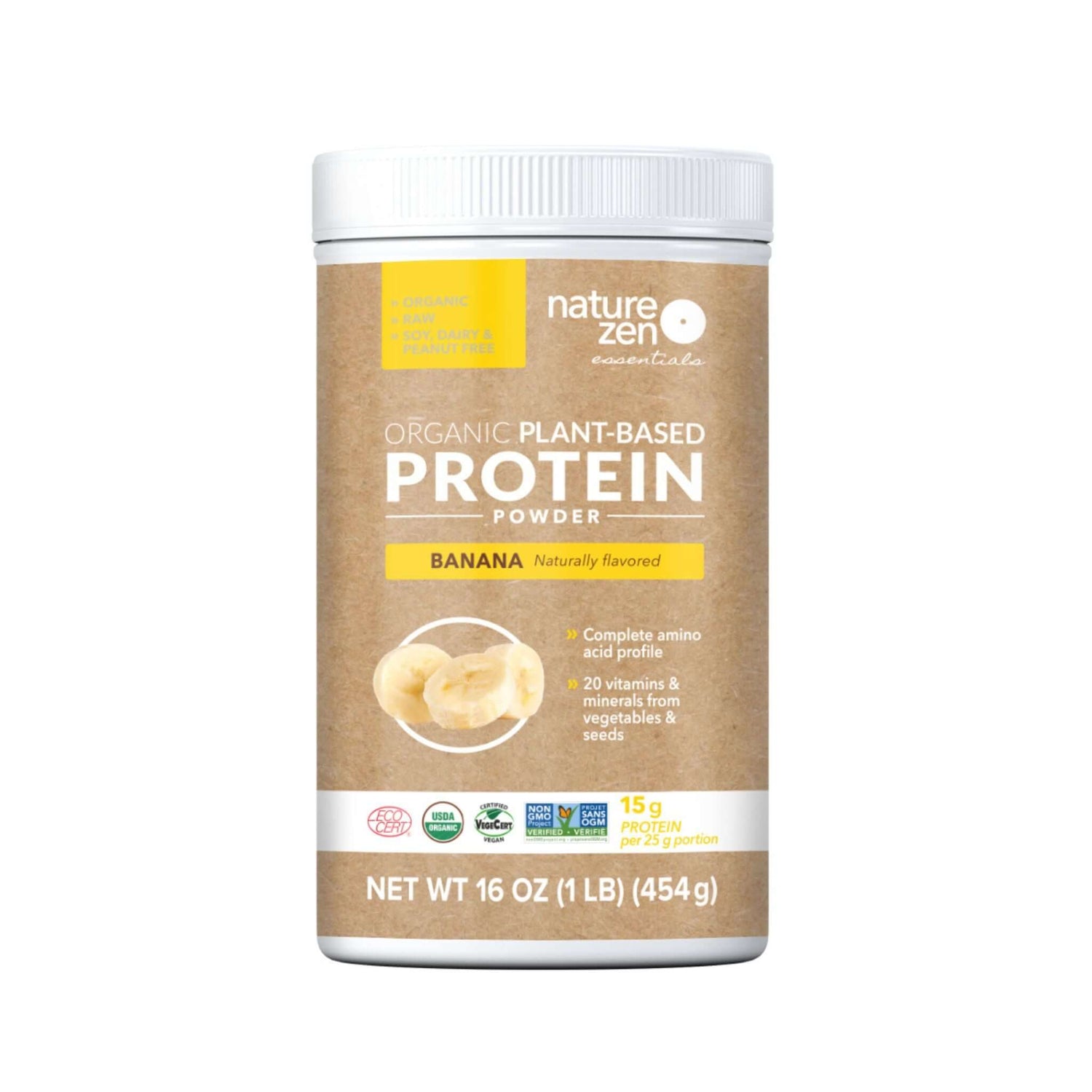 Nature Zen Essentials - Organic Plant-Based Banana Protein Powder (454g)