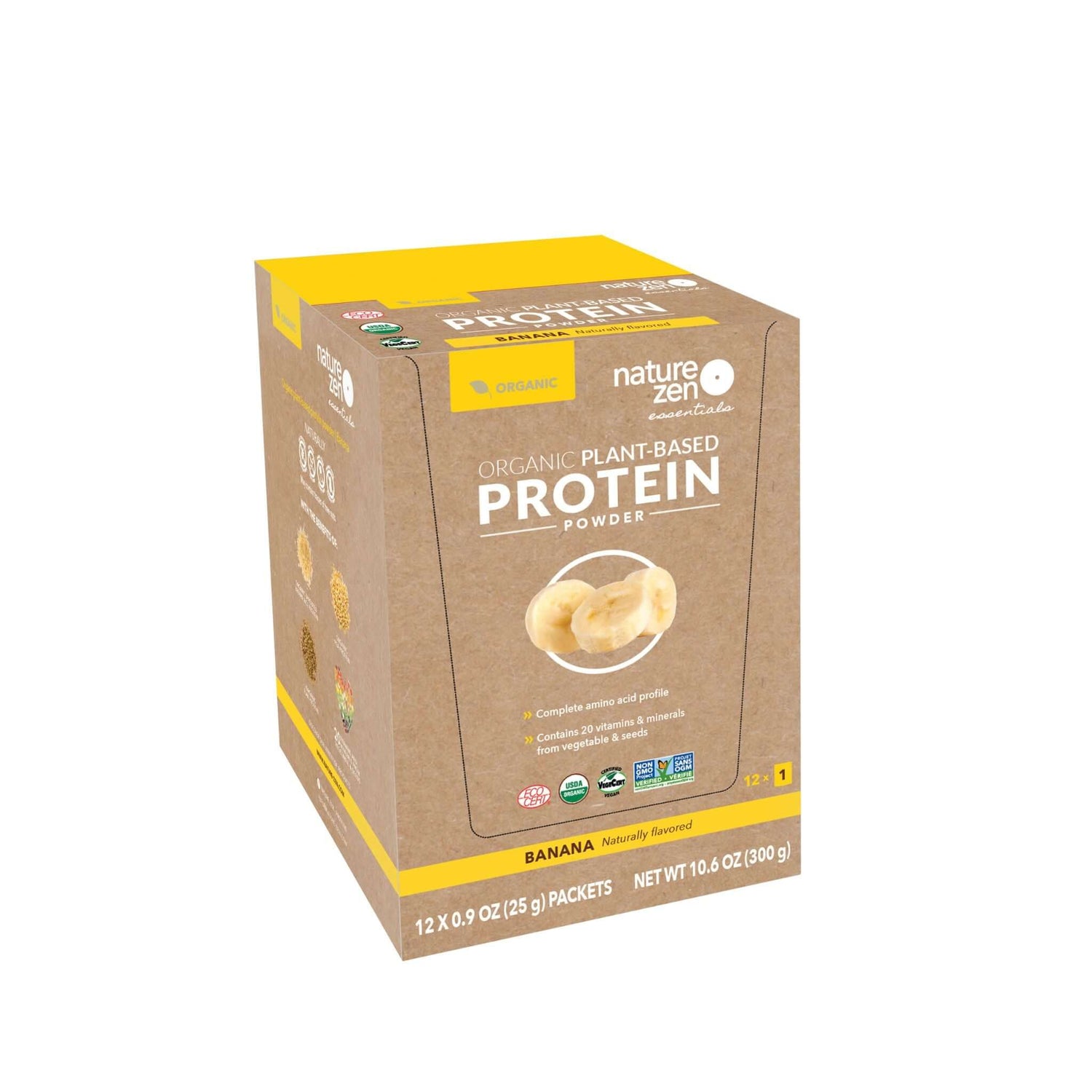 Nature Zen Essentials - Organic Plant-Based Banana Protein Powder (travel box)