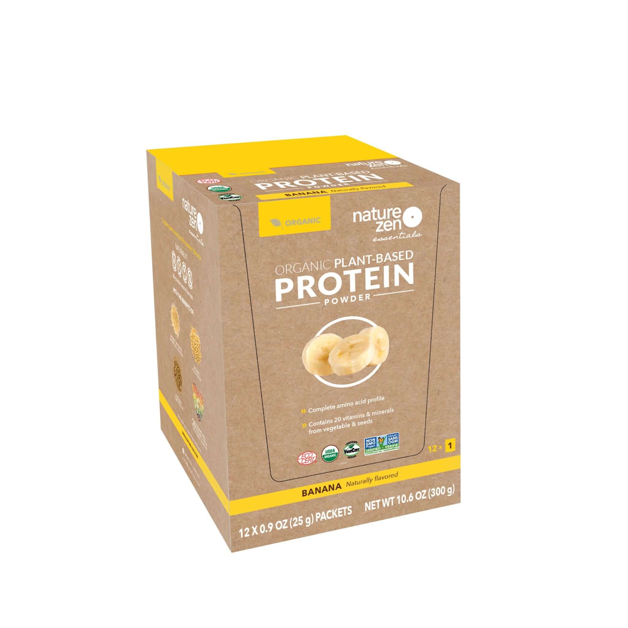 Nature Zen Essentials - Organic Plant-Based Banana Protein Powder (travel box)