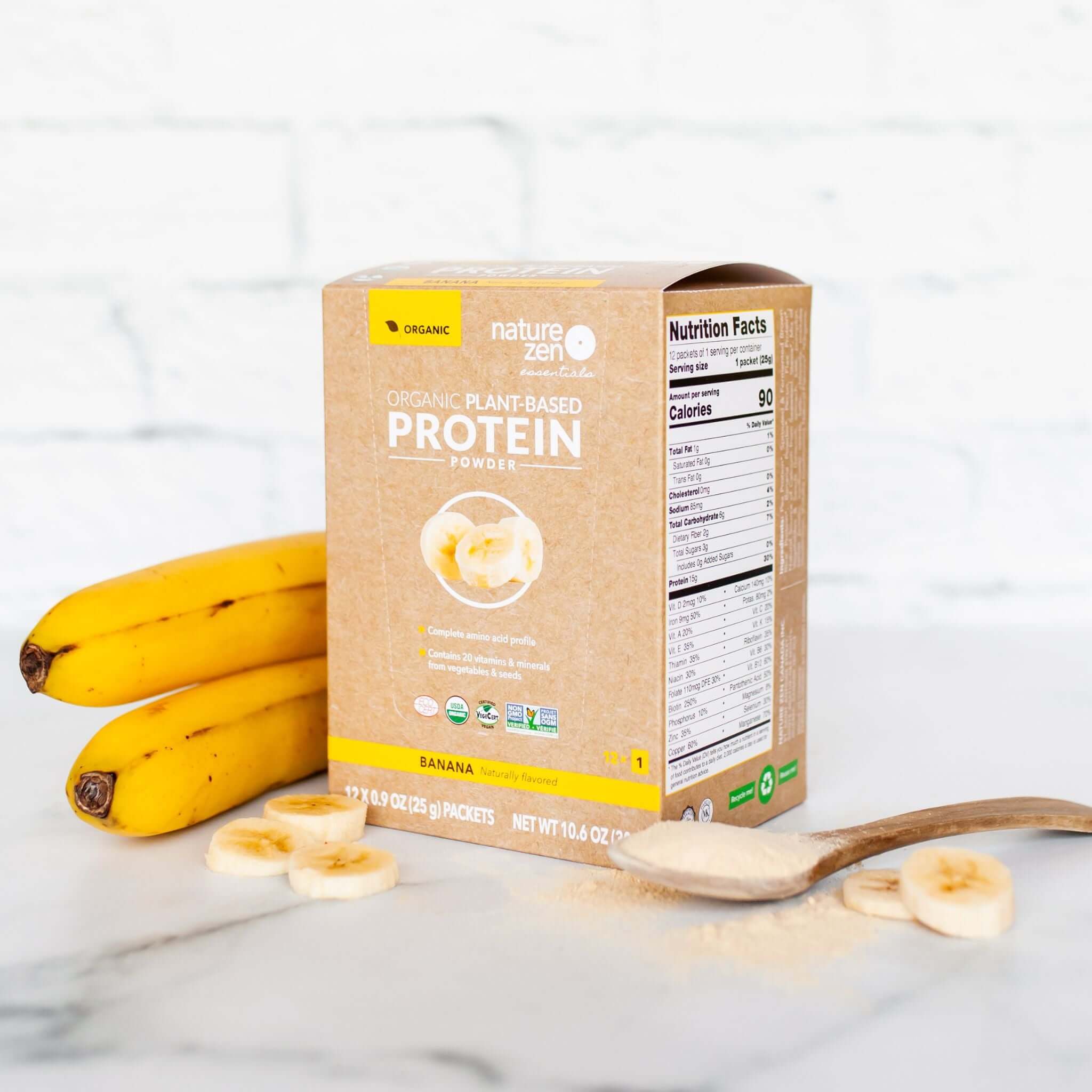 Nature Zen Essentials - Organic Plant-Based Banana Protein Powder (natural ingredients)