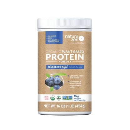  Nature Zen Essentials - Organic Plant-Based Blueberry-Açaï Protein Powder (454g)