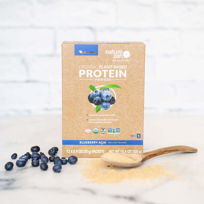 Nature Zen Essentials - Organic Plant-Based Blueberry-Açaï Protein Powder (travel box blueberries)