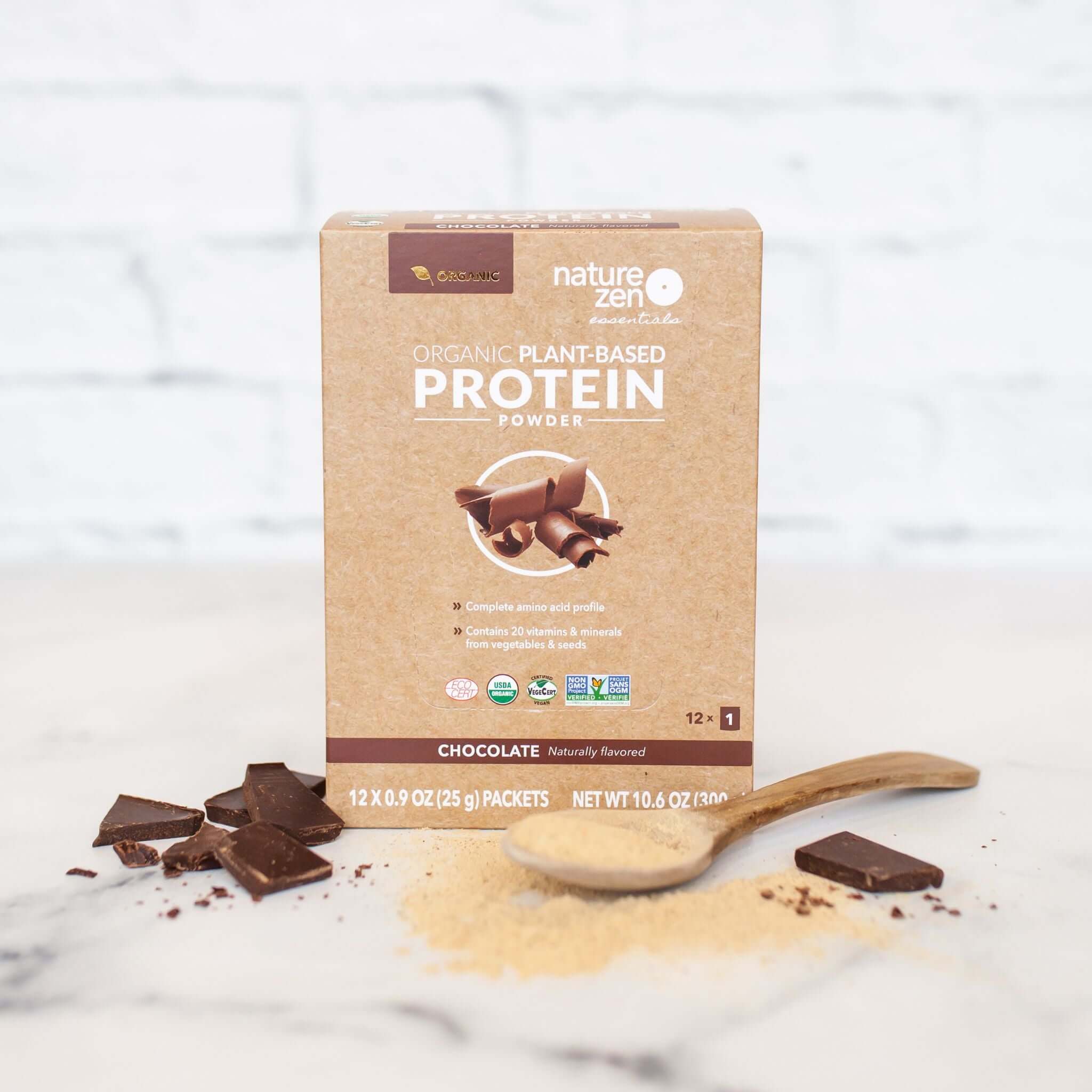 Nature Zen Essentials - Organic Plant-Based Protein Powder - Chocolate