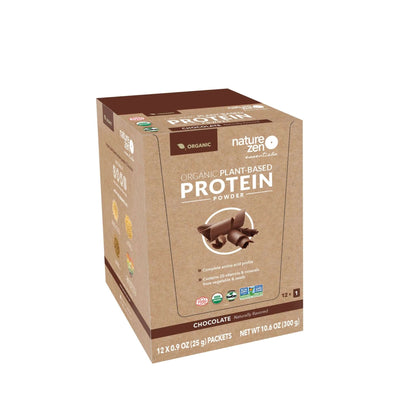 Nature Zen Essentials - Organic Plant-Based Chocolate Protein Powder (travel box mock-up)