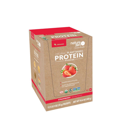 Nature Zen Essentials - Organic Plant-Based Strawberry Protein Powder (25g x 12 box)