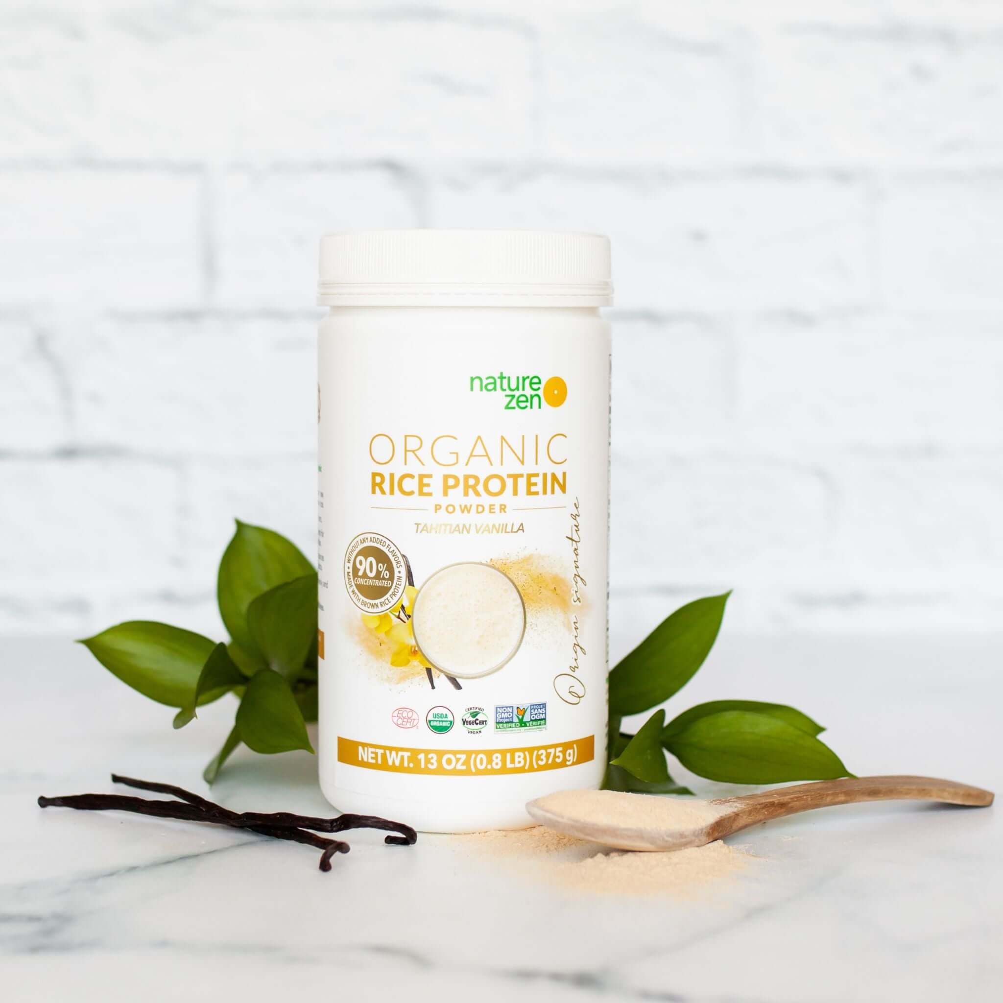 Nature Zen Origin - Organic Rice Protein Powder - Tahitian Vanilla (454g) Vanilla